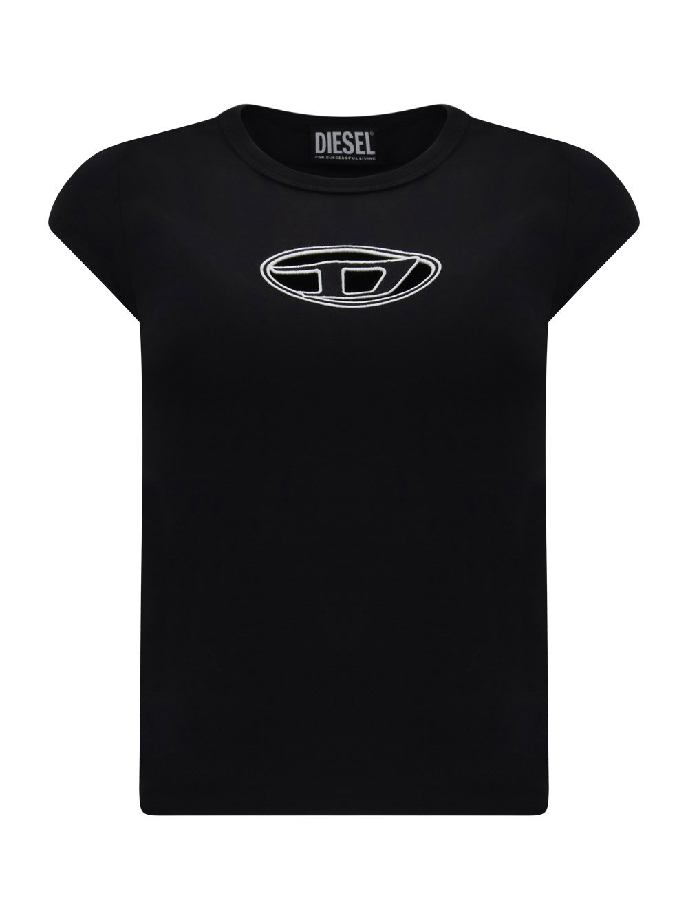diesel t angie Tシャツ　black 黒 T-ANGIE Woman: Cotton T-shirt with cut-out D logo | Diesel
