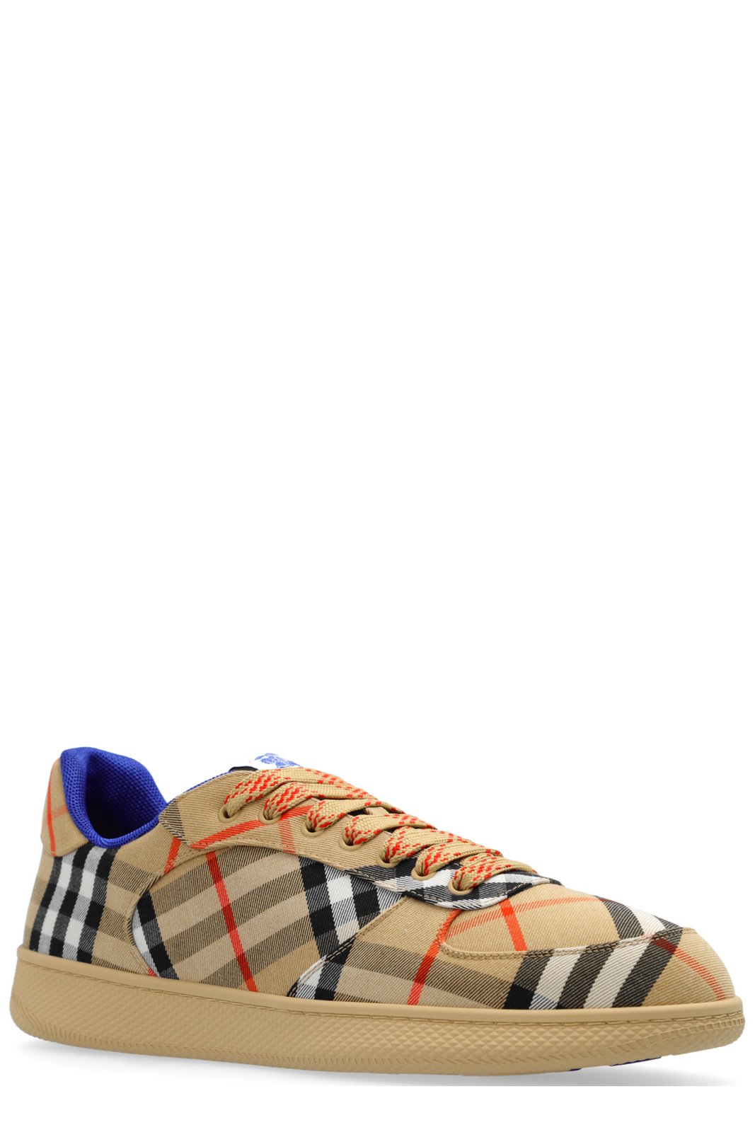 Burberry Terrace Checked Lace-Up Sneakers