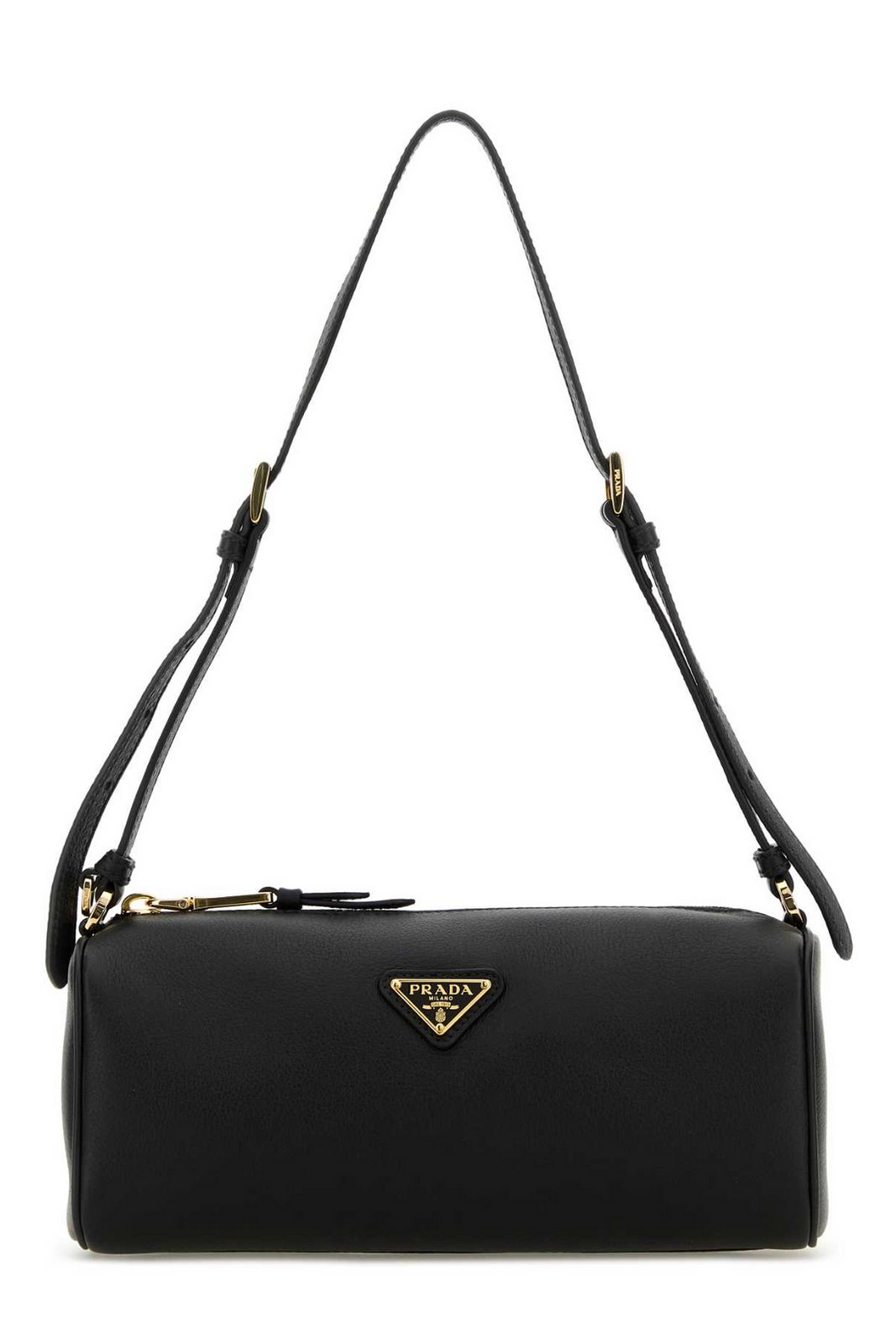 Prada Logo Plaque Zipped Shoulder Bag