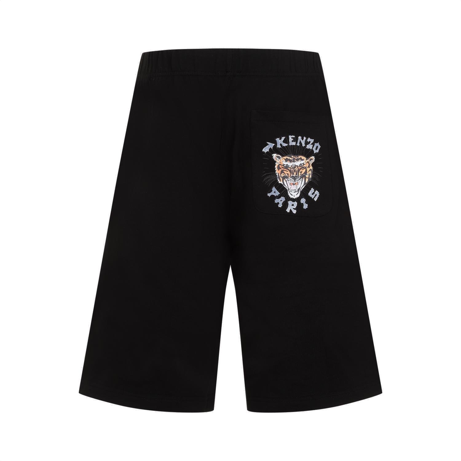 Shop Kenzo Drawn Varsity Logo Printed Track Shorts on Sale at
