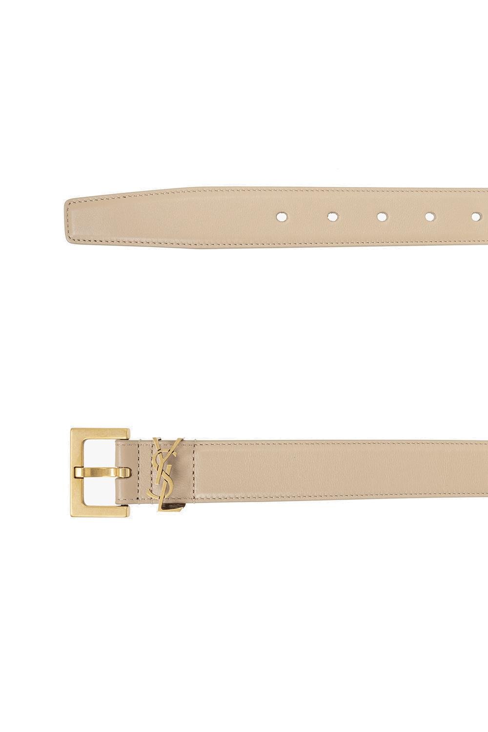 Saint Laurent Cassandre Logo Plaque Belt