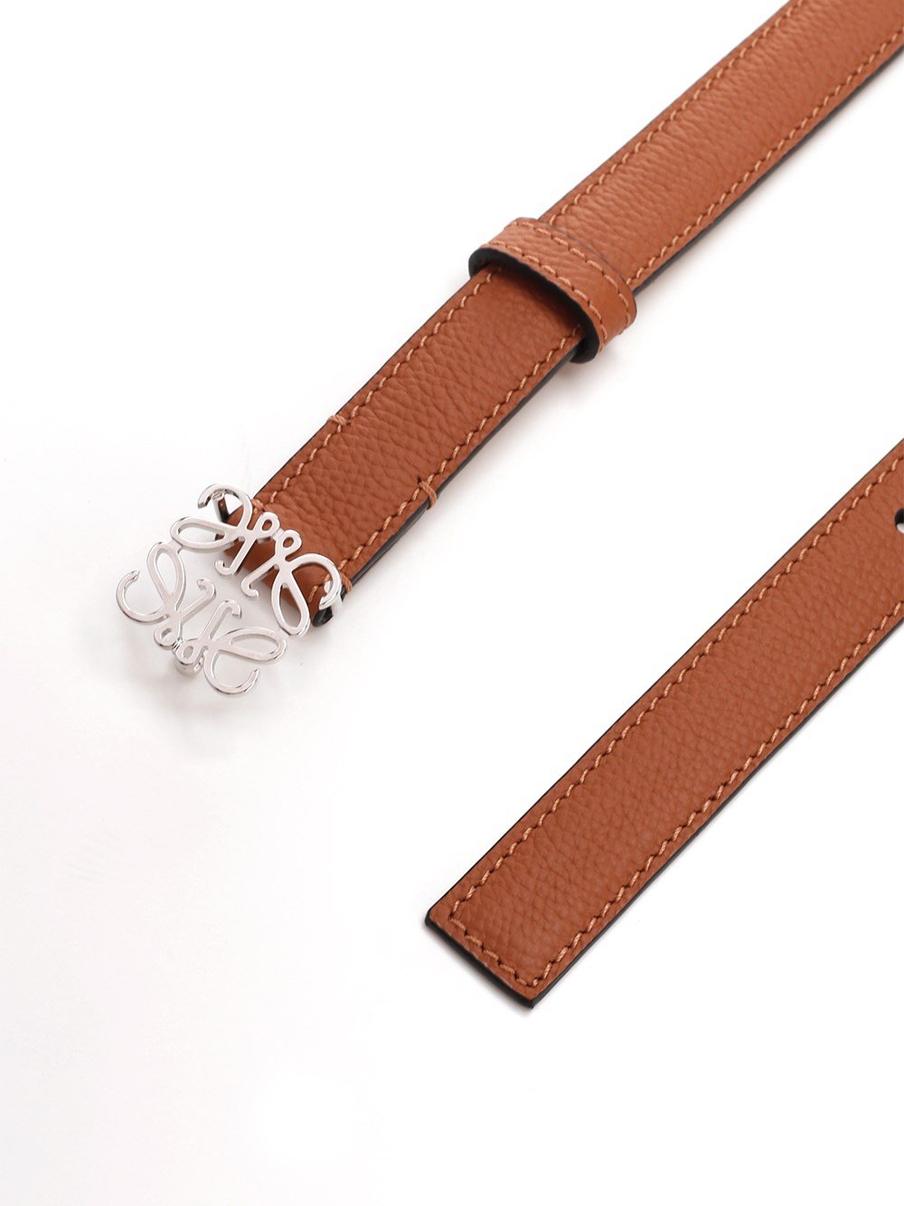 【LOEWE】ANAGRAM 2CM BELT◆E619Z15X03 Anagram belt in pebble grain calfskin Brown - LOEWE