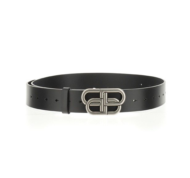 Balenciaga BBロゴ ブラックベルト 70CM Balenciaga Belt Bb Logo Buckle Black in Calfskin Leather