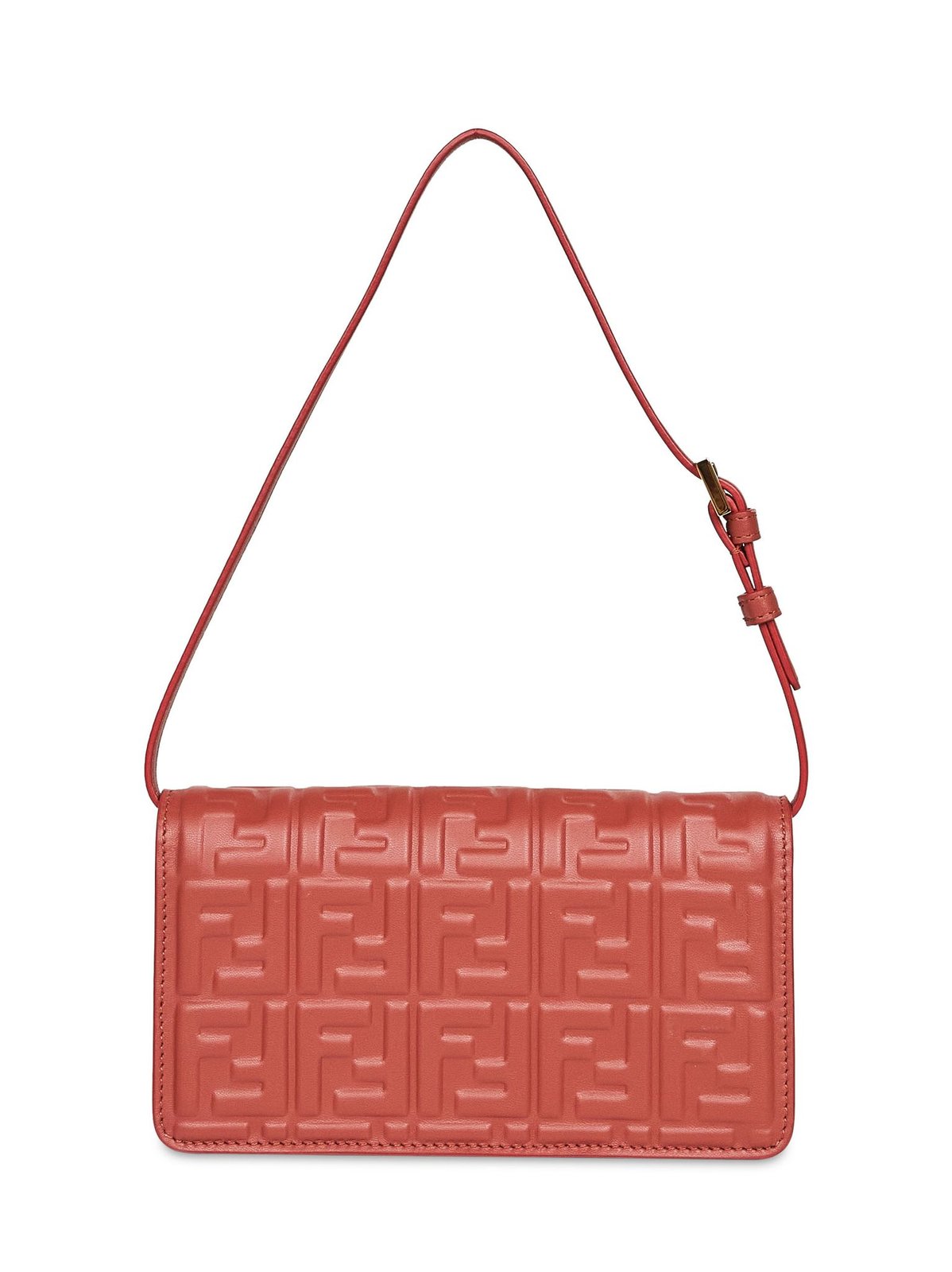 Fendi Baguette FF Embossed Chain-Linked Wallet