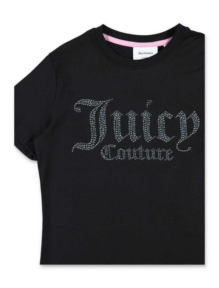 Juicy Couture Kids 라인스톤 로고 티셔츠