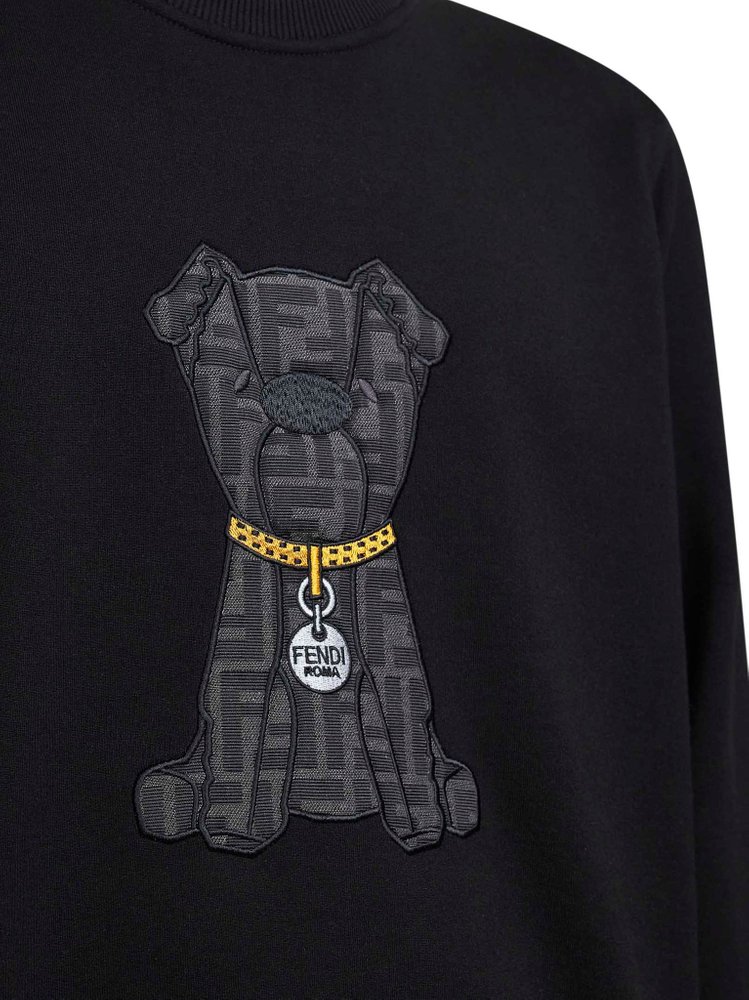 FENDI FF 독 자카드 크루넥 스웨트셔츠