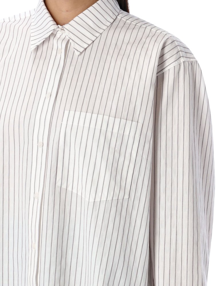 Tシャツ・カットソー ANINE BING SS25 BRAXTON SHIRT (A0710842MTL41 WHITE BORD) ANINE BING Cotton Braxton Shirt | Harrods UK