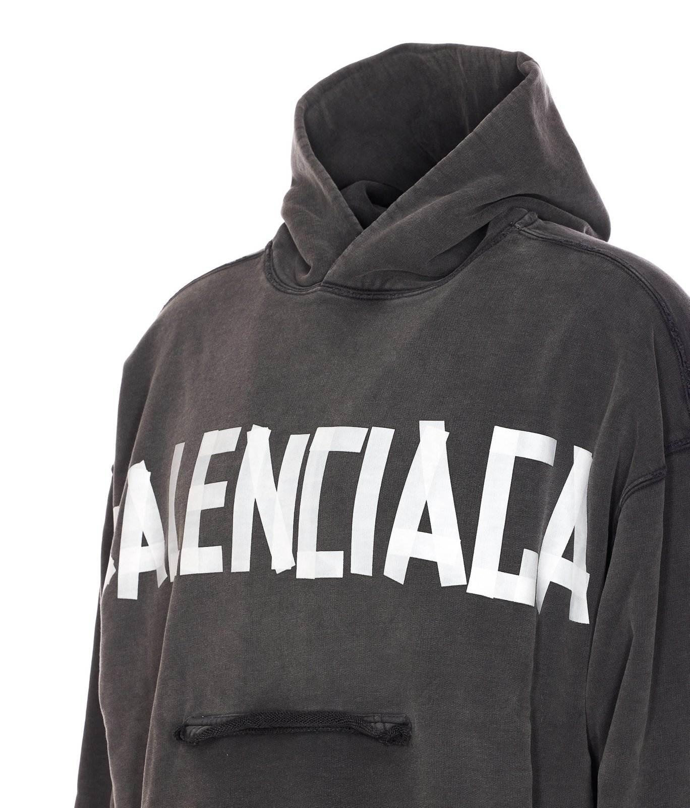 Balenciaga Ripped Pocket Tape Type Hoodie
