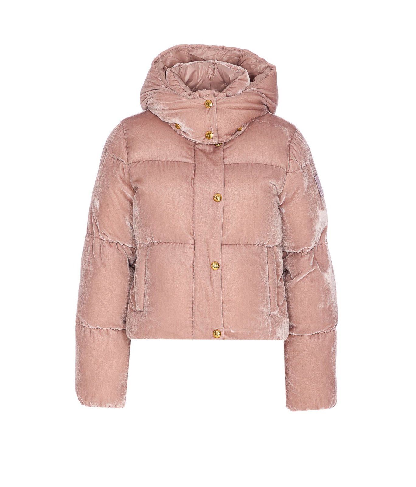 Elisabetta Franchi Hooded Velvet Down Jacket