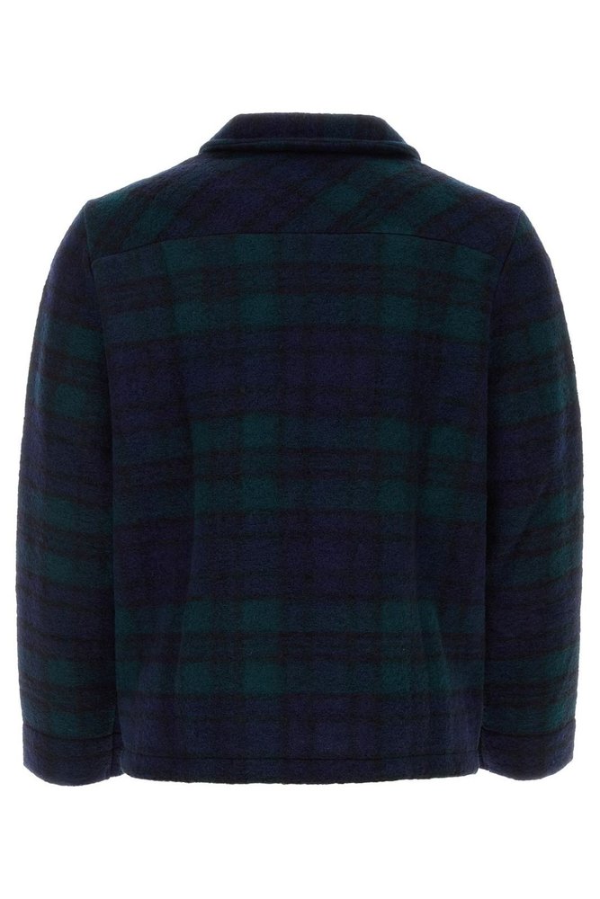 A.P.C. 체크 패턴 버튼 오버셔츠