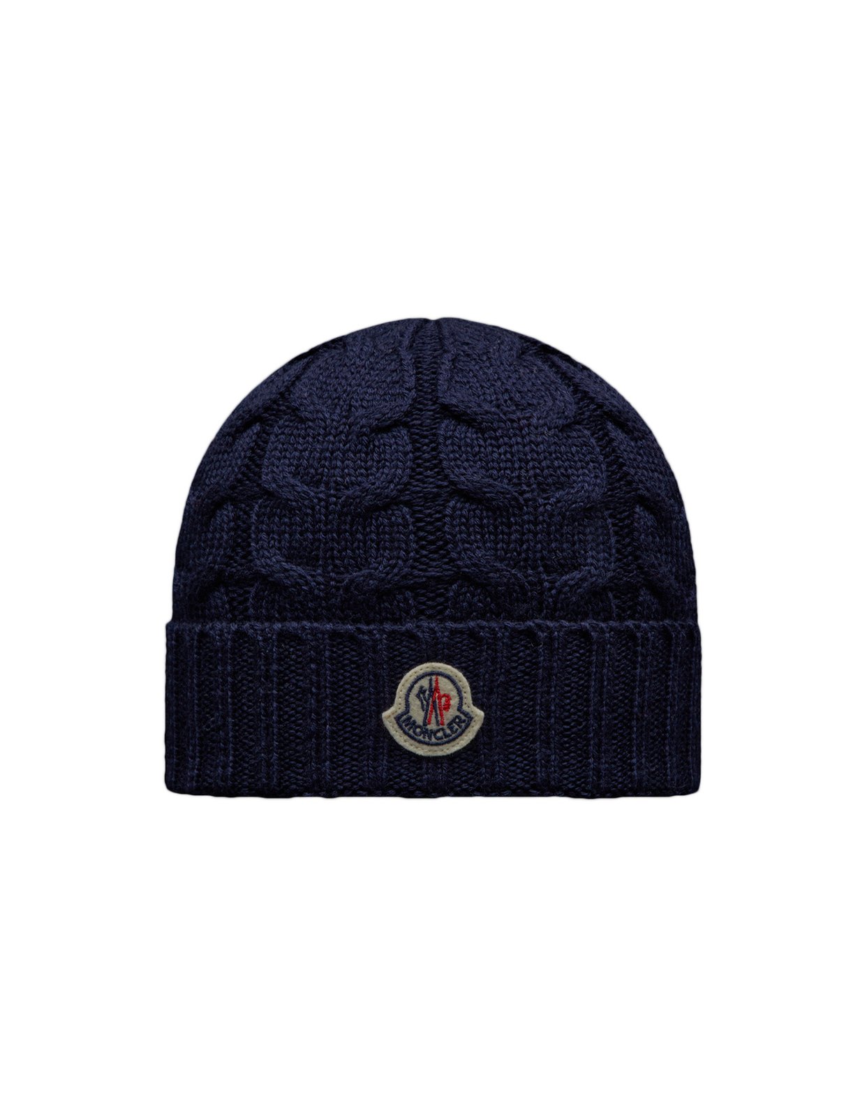 Moncler Enfant Logo Patch Cable-Knitted Beanie