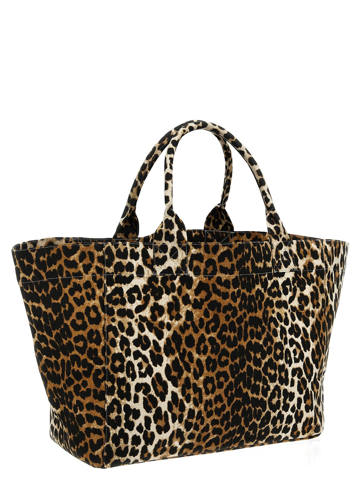 Ganni Oversized Leopard-Printed Tote Bag