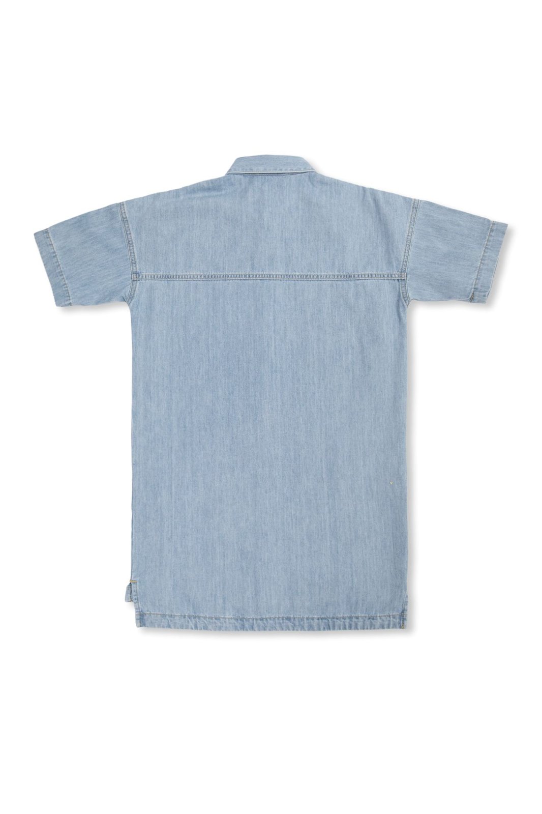 Palm Angels Kids Stripe-Detailed Logo Printed Denim Dress