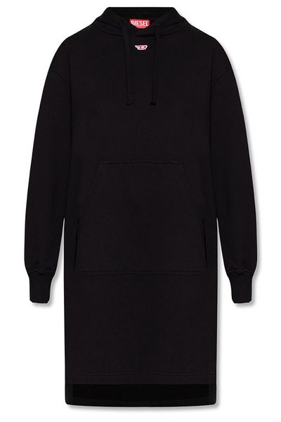 Diesel D-Boxt-Hood-Lab Logo Patch Hooded Mini Dress