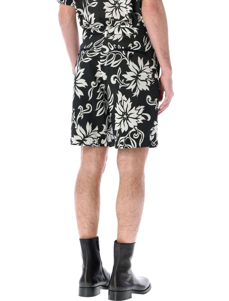 Sacai Floral Printed Belted Shorts – Cettire