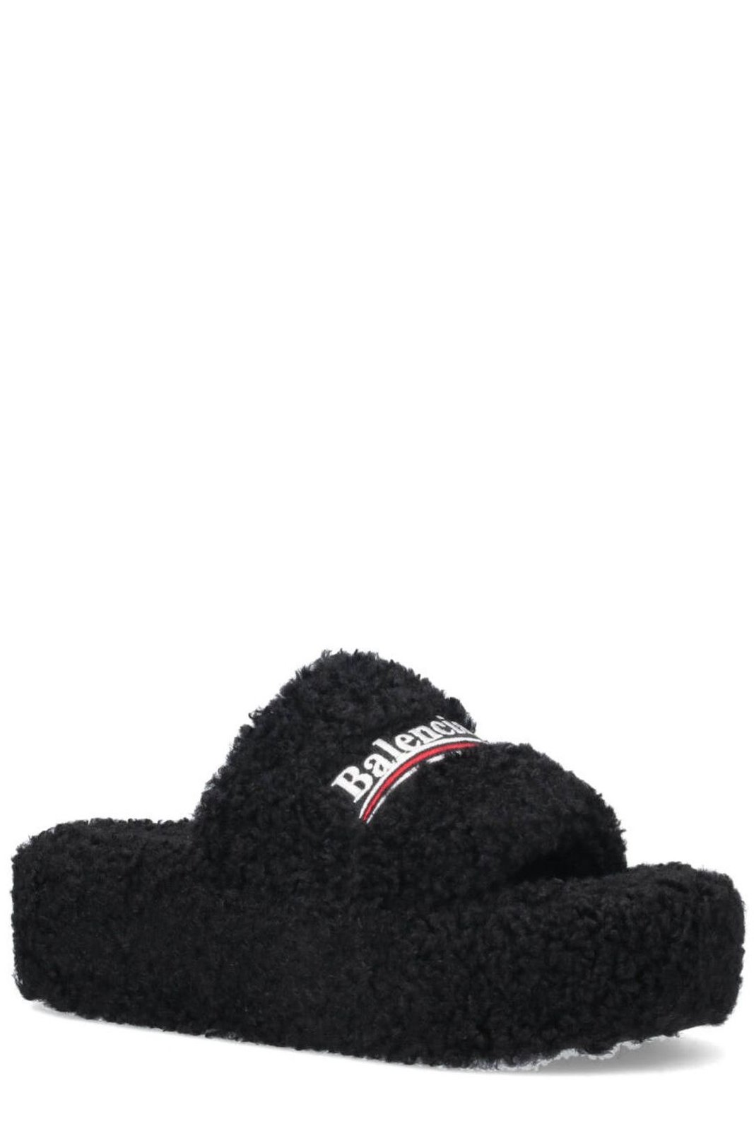 Balenciaga Faux Fur Platform Sandals