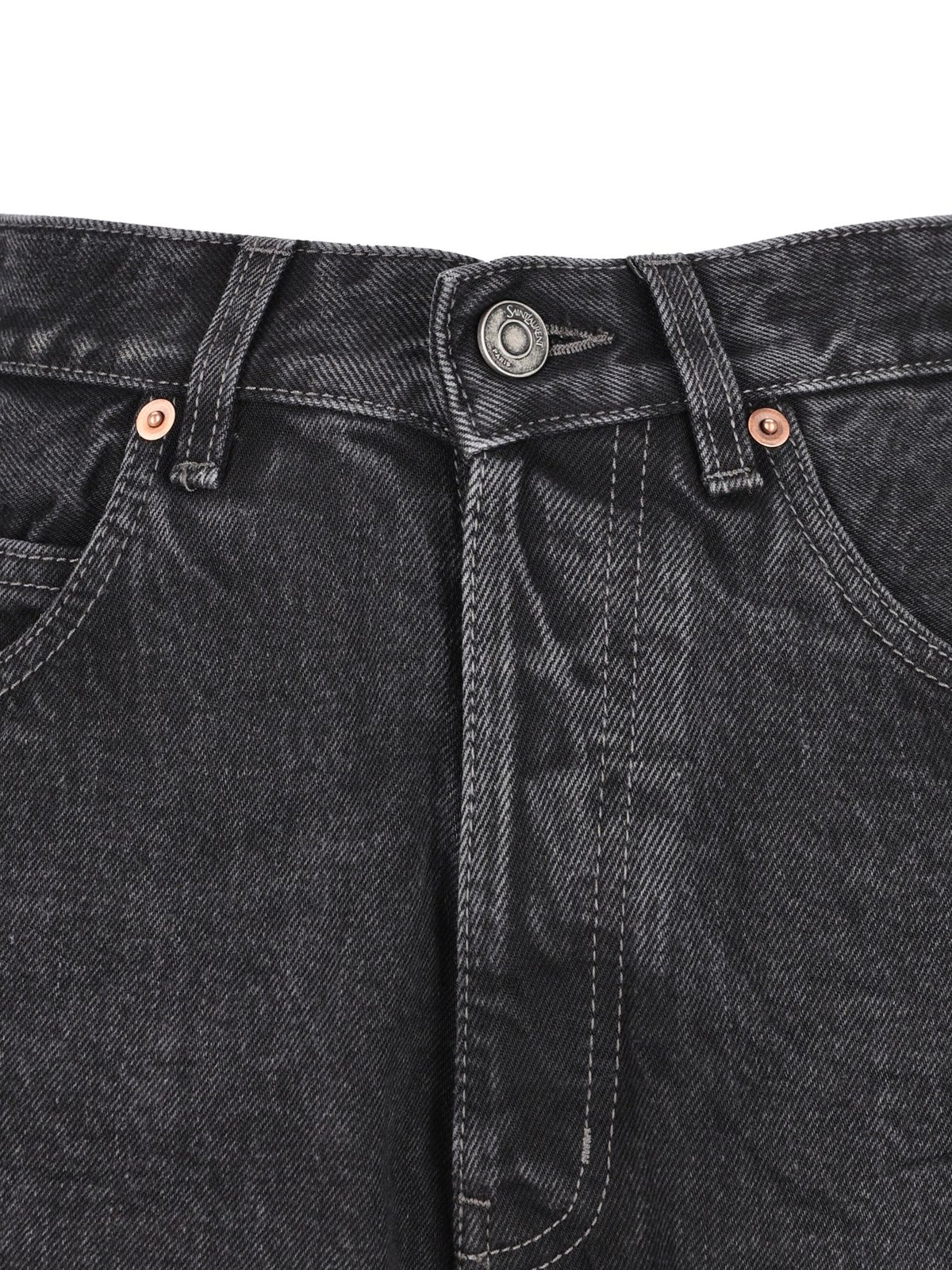 Saint Laurent V-Waist Long Baggy Jeans