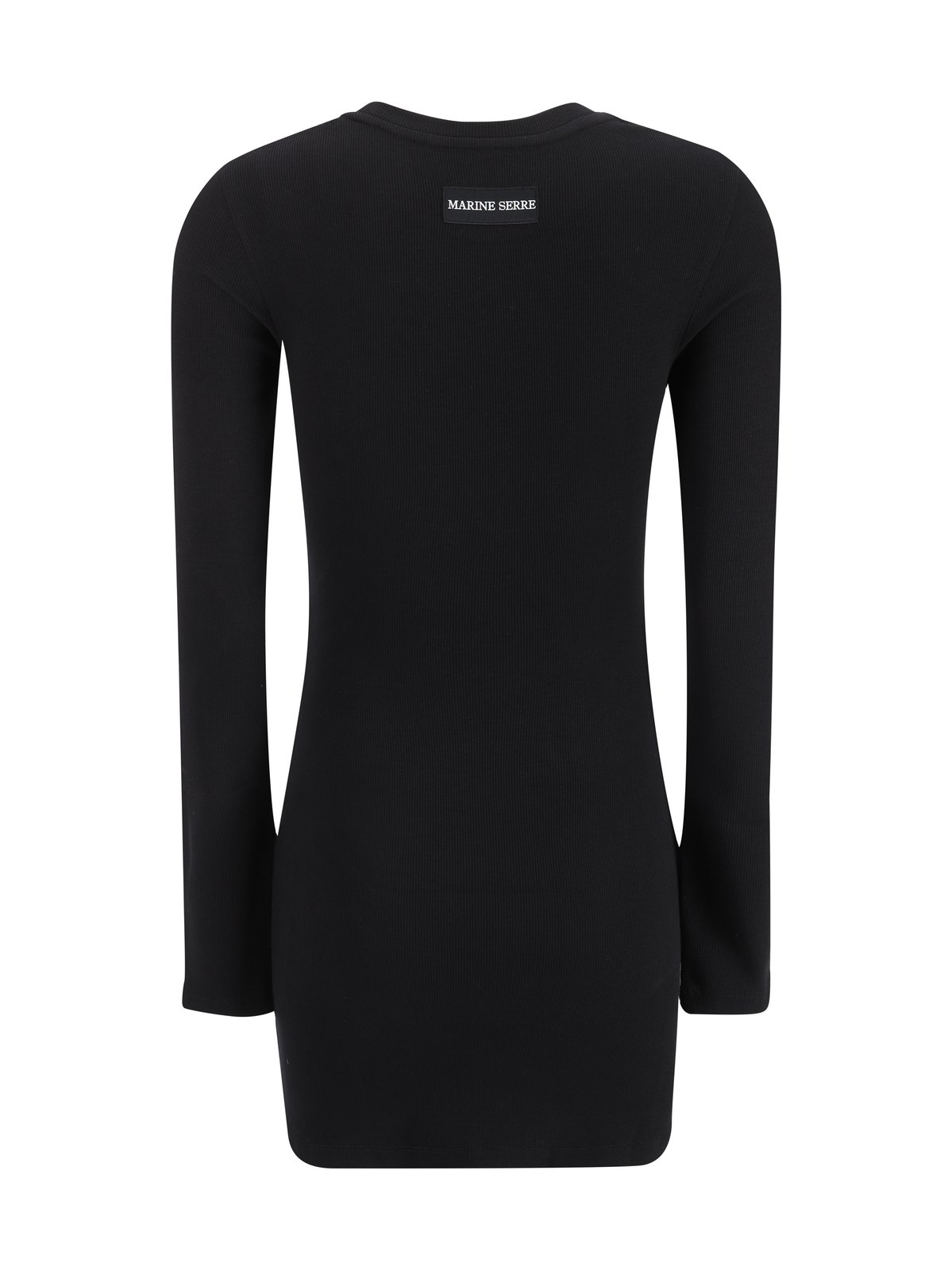 Marine Serre Logo Ribbed Jersey Mini Dress