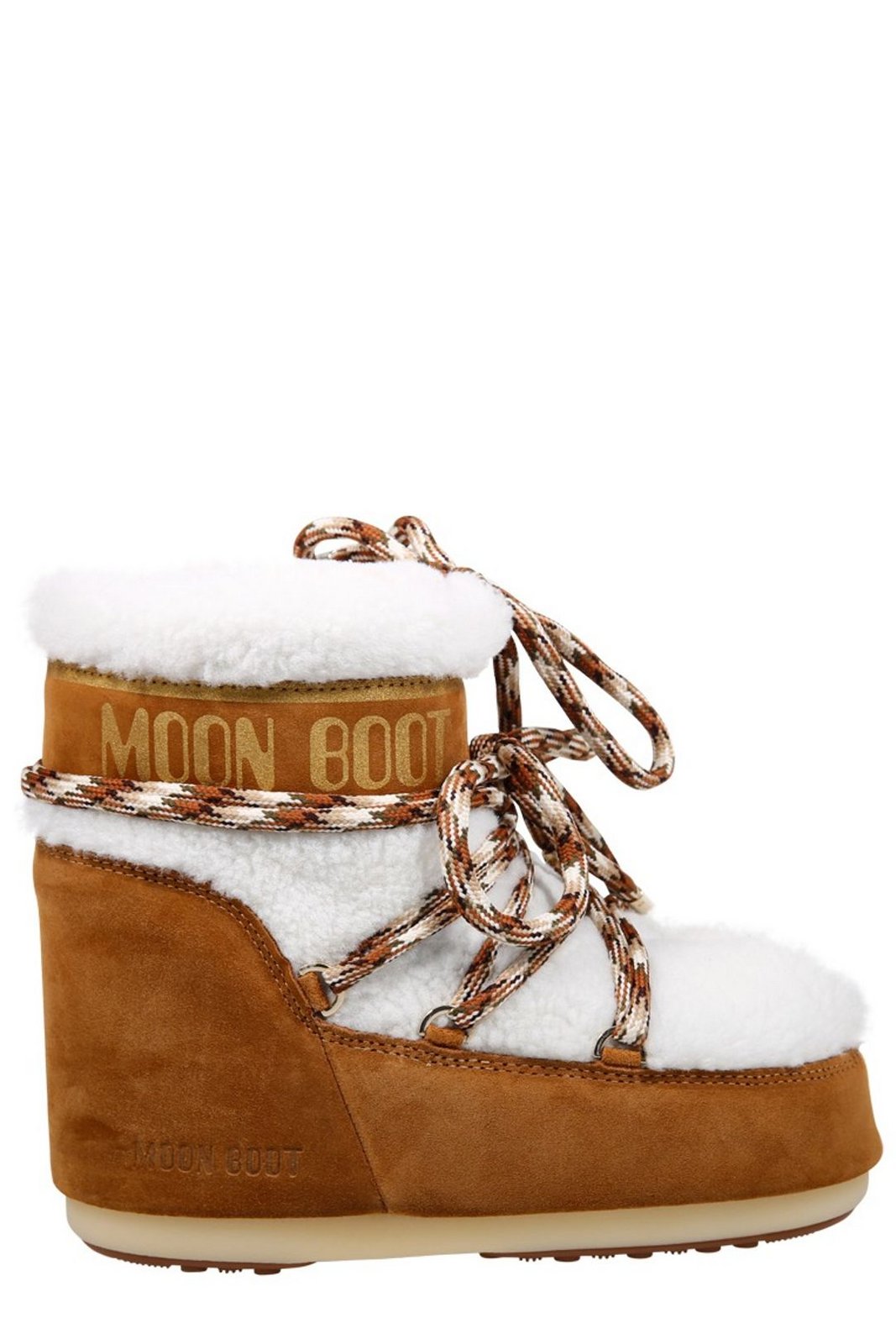 Moon Boot Logo Printed Shearling Lace-Up Boots