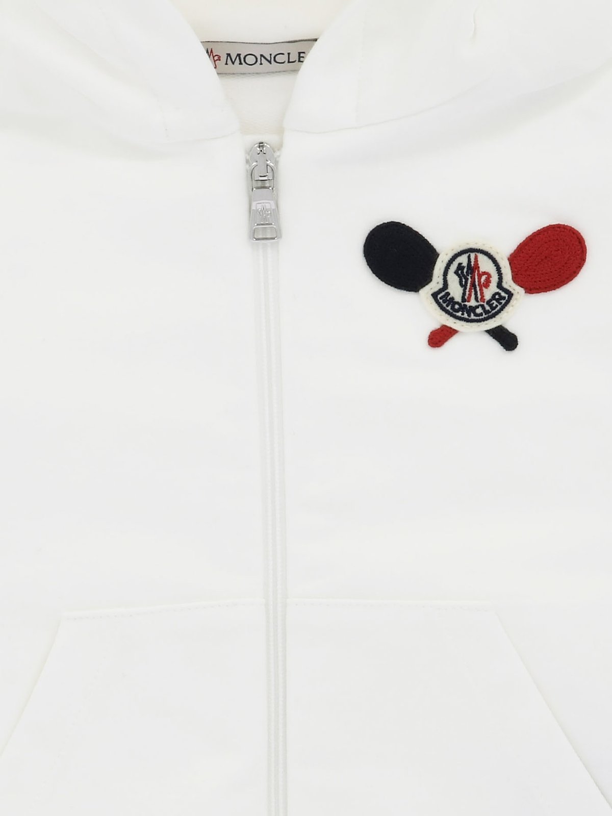 Moncler Enfant Tennis Logo Patch Zip-Up Hoodie
