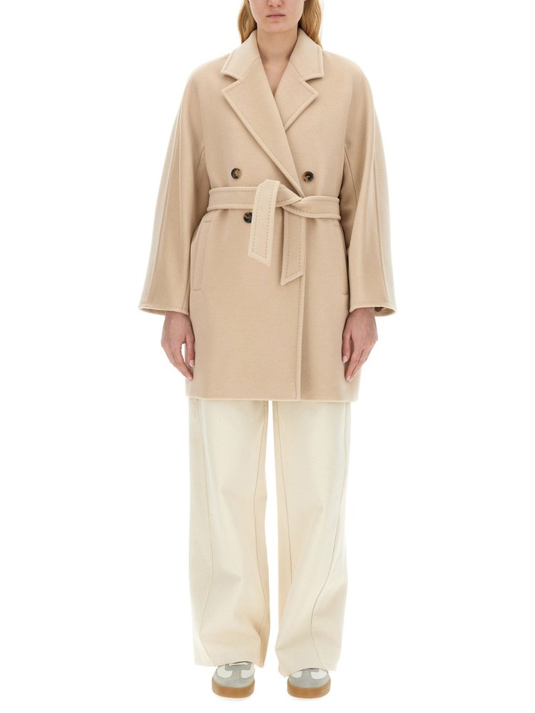 関税負担なし！Max Mara  襟付き半袖コート Sマックスマーラ 'S Max Mara 袖ファー付き リバーシブル ダウン