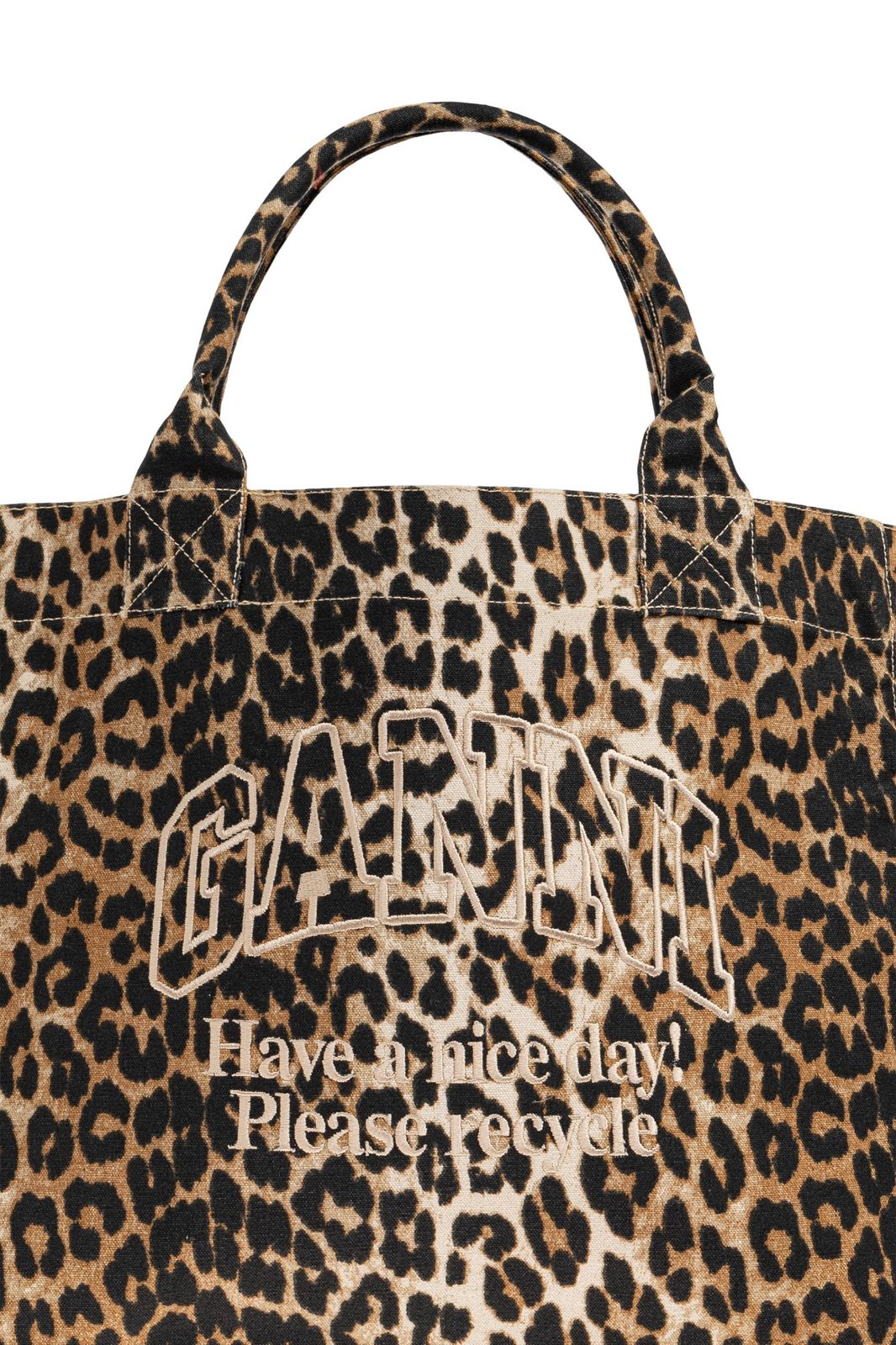 Ganni Leopard-Printed Shopper Bag