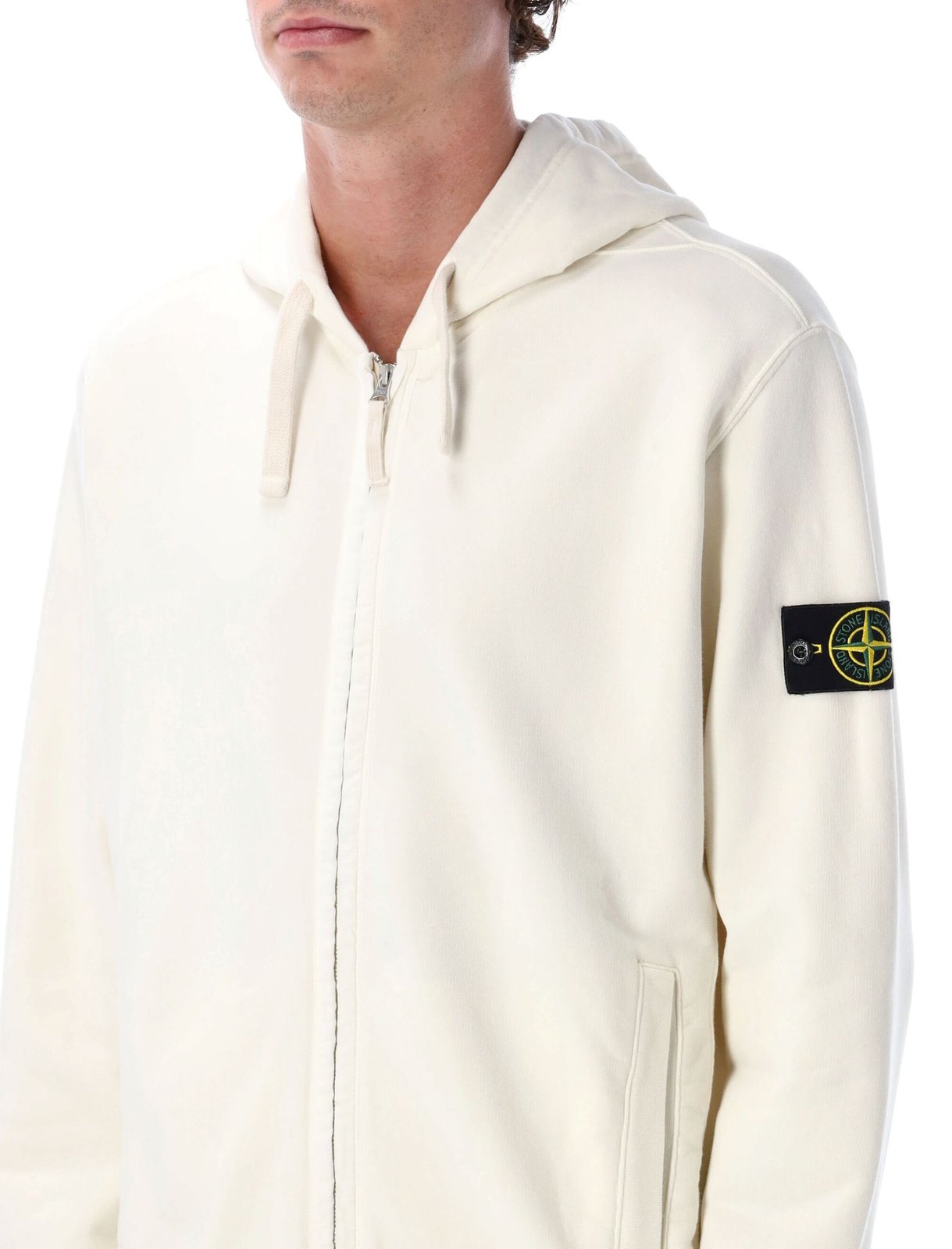 Stone Island Compass Patch Zip-Up Hoodie