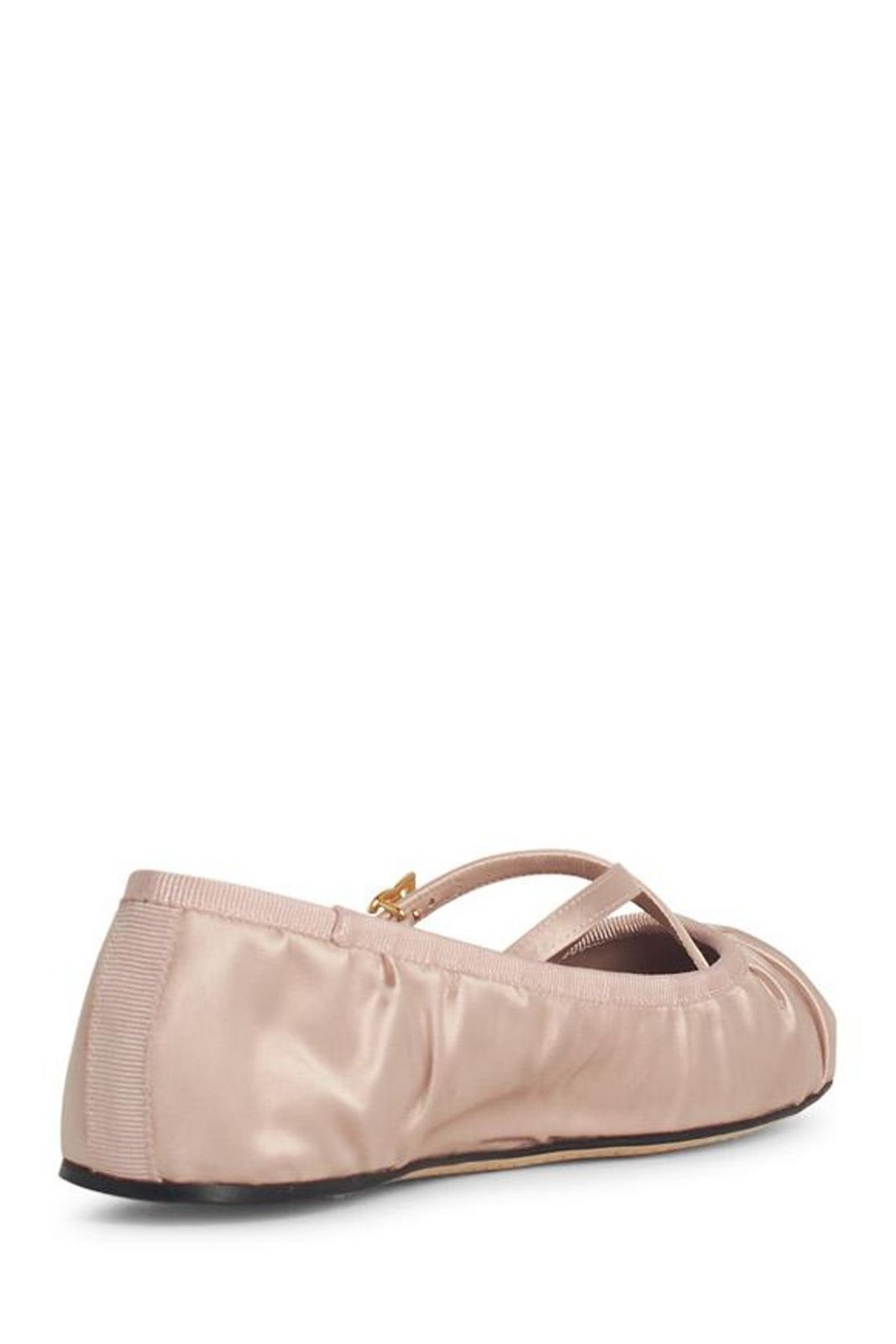 Dolce & Gabbana Logo Buckle Ruched Detailed Ballet Flats