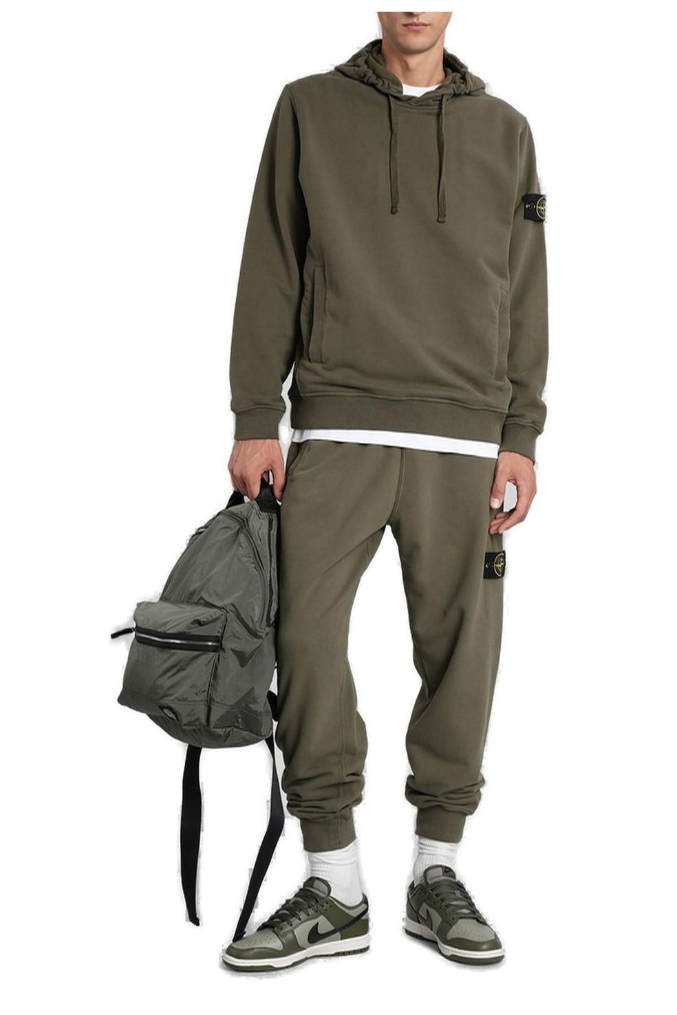 Stone Island Logo Patch Drawstring Hoodie