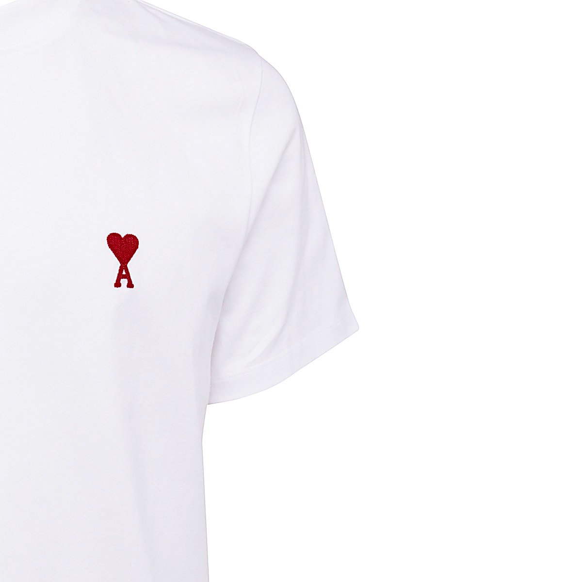 AMI Paris Ami de Coeur Logo-Embroidered Crewneck T-Shirt