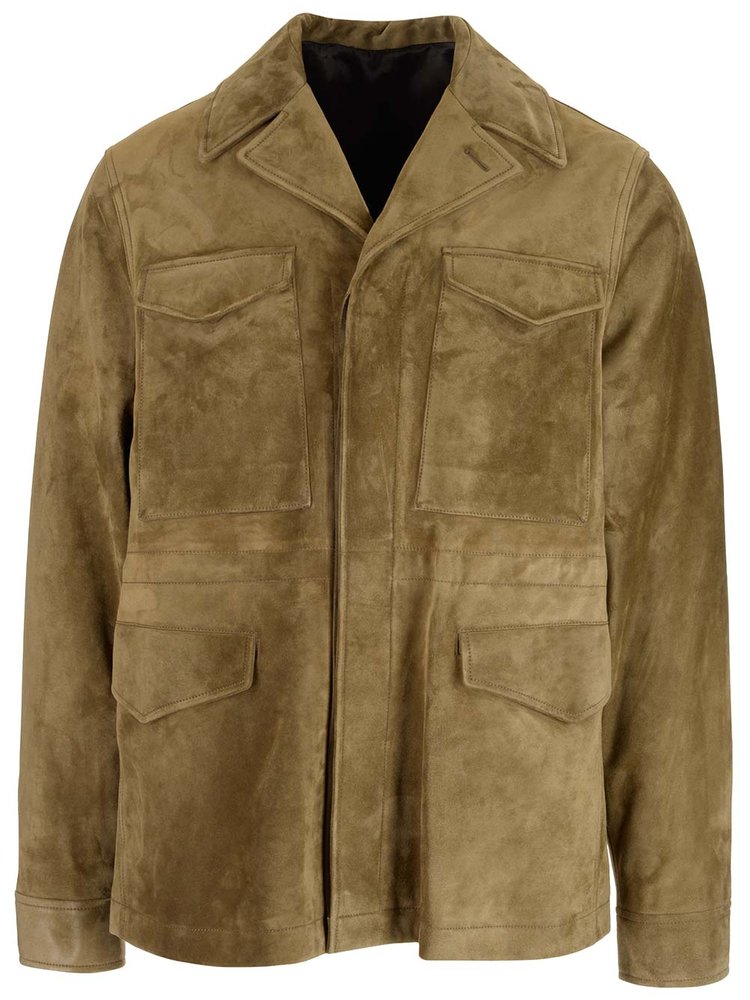 Berluti Men's Leather Field Jacket In Brown ModeSens