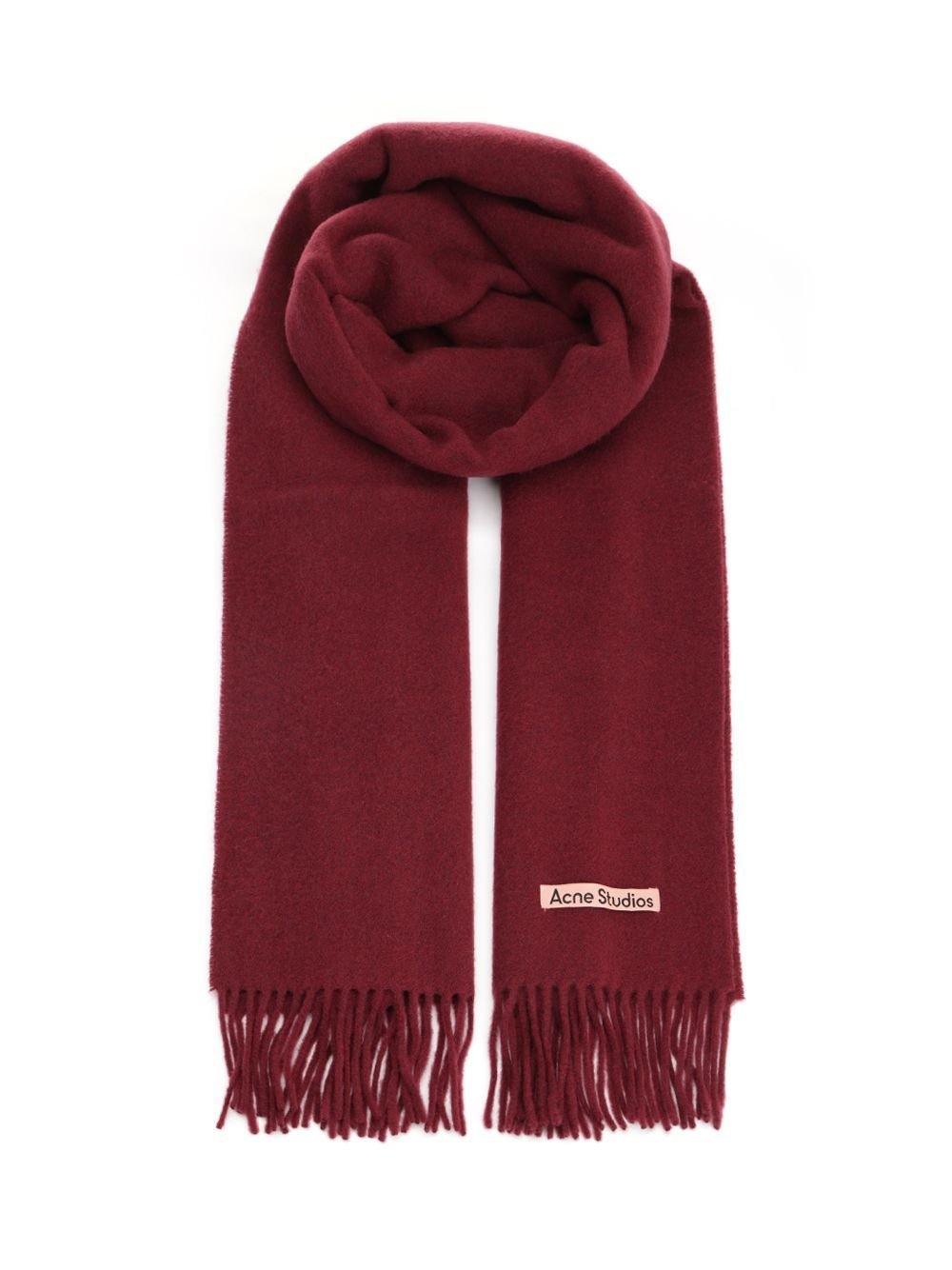Acne Studios Logo Patch Fringed Scarf