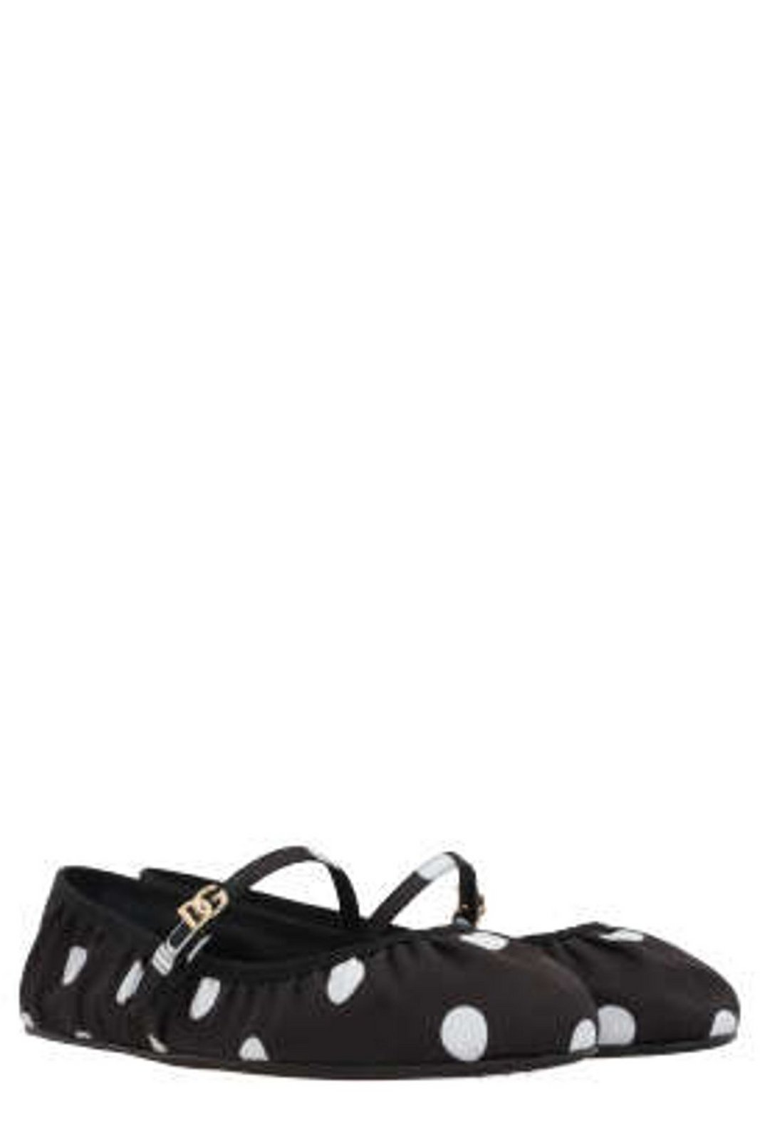 Dolce & Gabbana Polka-Dot Printed Satin Ballet Flats
