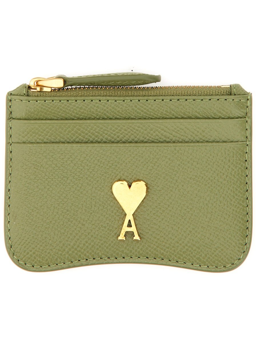 ★AMI PARIS★ Army Men's De Coeur Bicycle Wallet USL012 AL00 Ami de coeur AMI Paris folded wallet - Women and Men