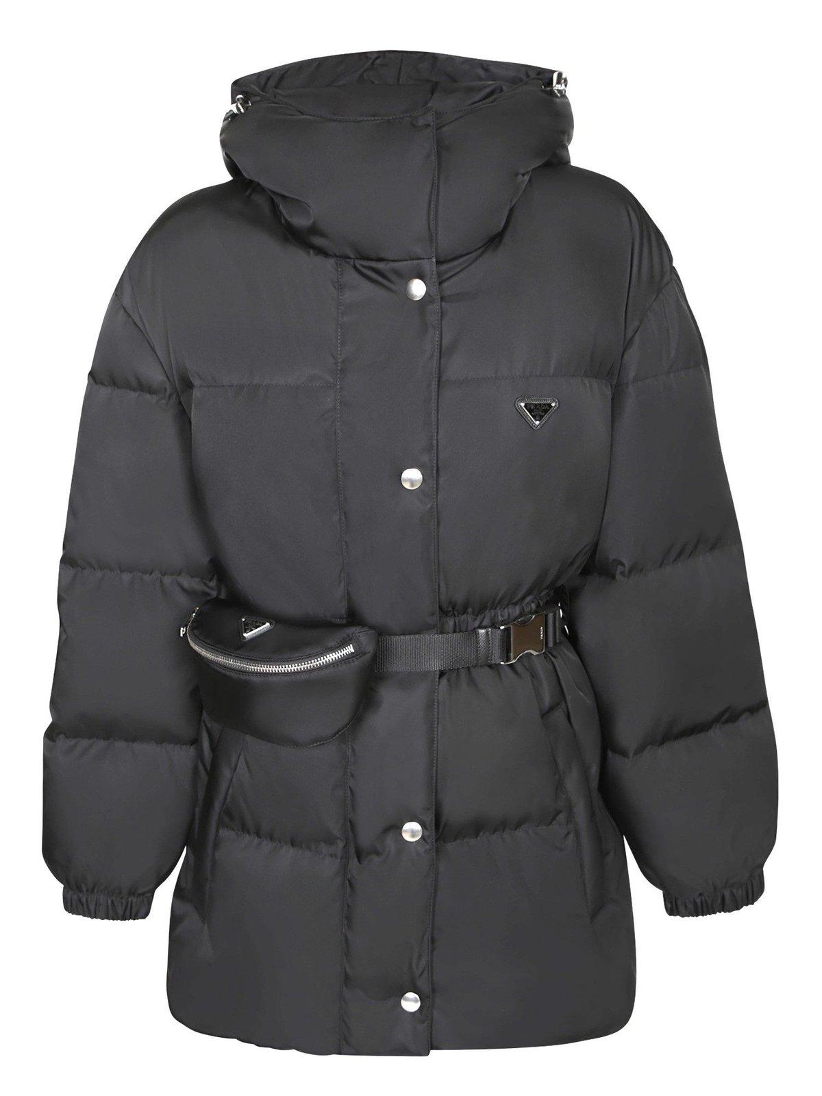 Prada Belted Hooded Down Jacket