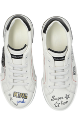 Dolce & Gabbana Kids Graphic Printed Embellished Lace-Up Sneakers