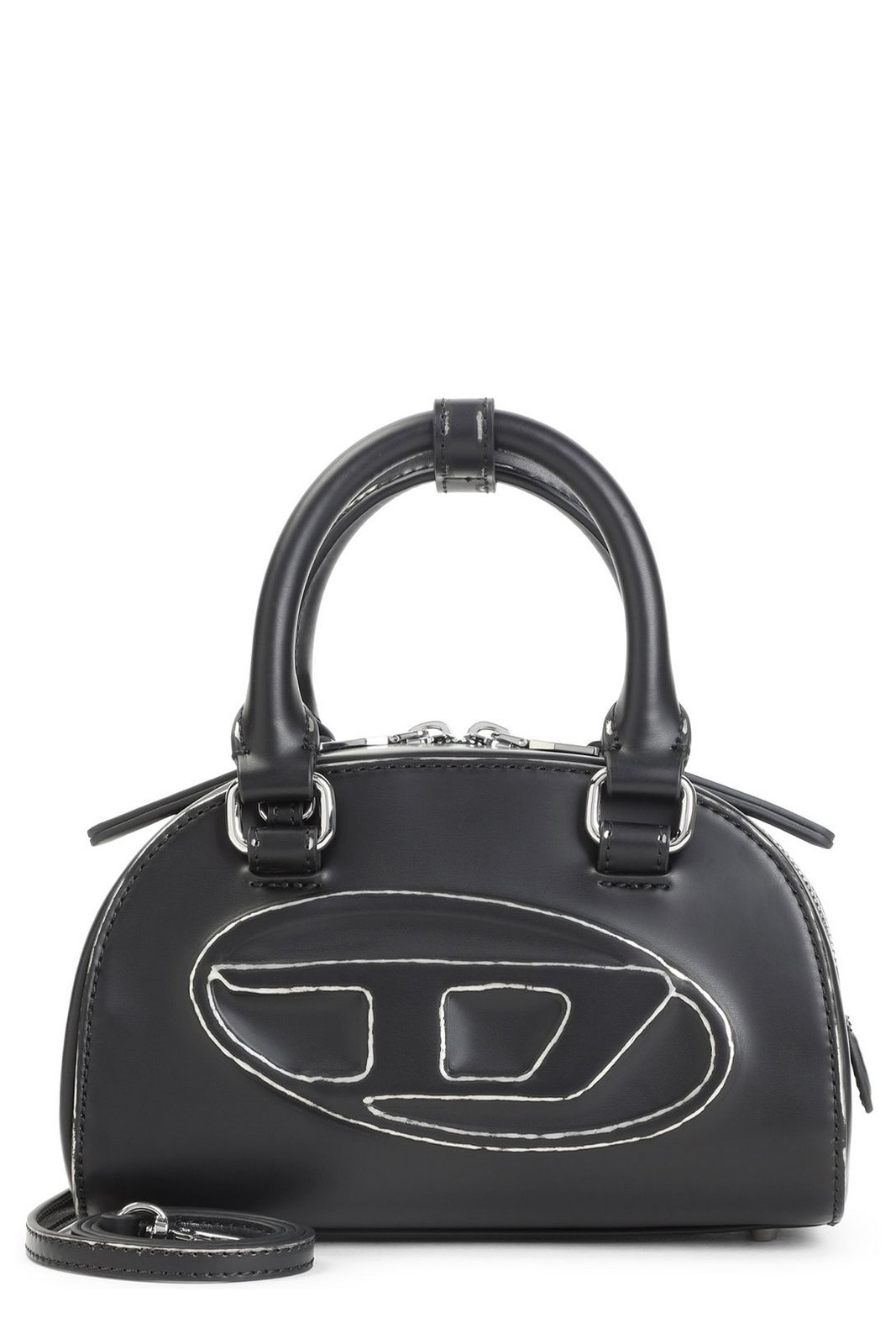 Diesel Logo Debossed Zipped Top Handle Bag