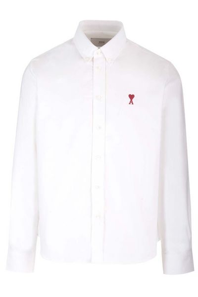 AMI Paris Ami De Coeur Logo Embroidered Buttoned Shirt
