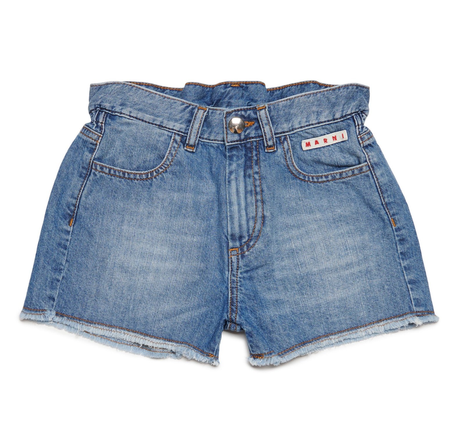 Marni Kids Logo Patch Denim Shorts