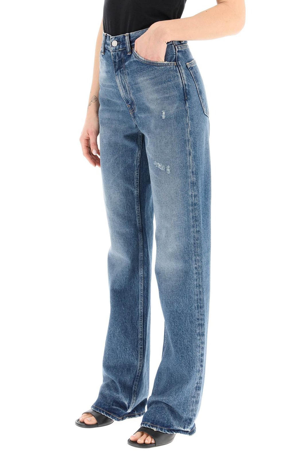 Acne Studios Distressed Mid-Rise Jeans – Cettire