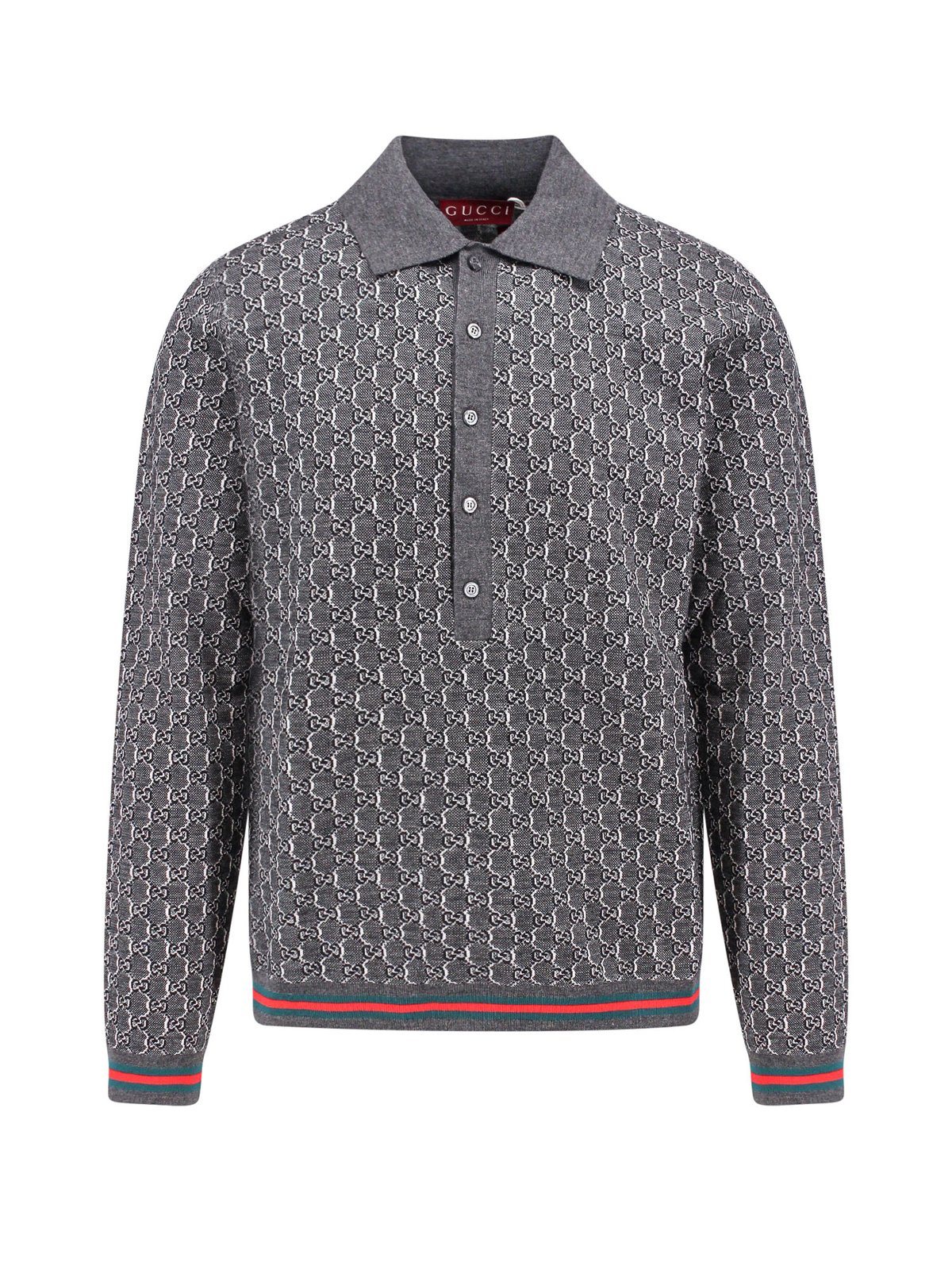 Gucci Monogrammed Long-Sleeve Polo Shirt – On Sale Now with Up to