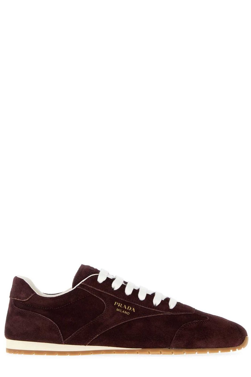 Prada Round-Toe Lace-Up Sneakers