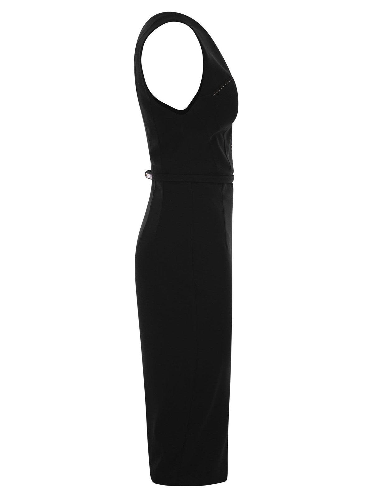 パーティードレス ELISABETTA FRANCHI Crepe bustier dress with contrasting tops Lycra bustier mini dress with rhinestones - ELISABETTA