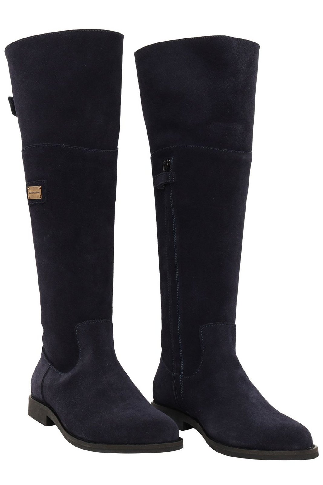 Dolce & Gabbana Kids Logo Plaque Round Toe Boots