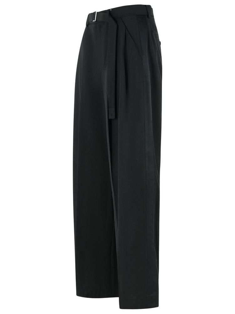 SACAI 벨트 장식 주름 바지