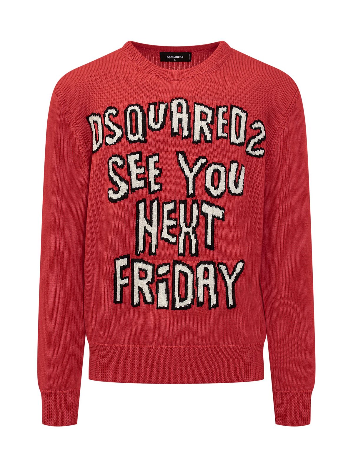 Dsquared2 ロゴ インターシャニット クルーネック セーター