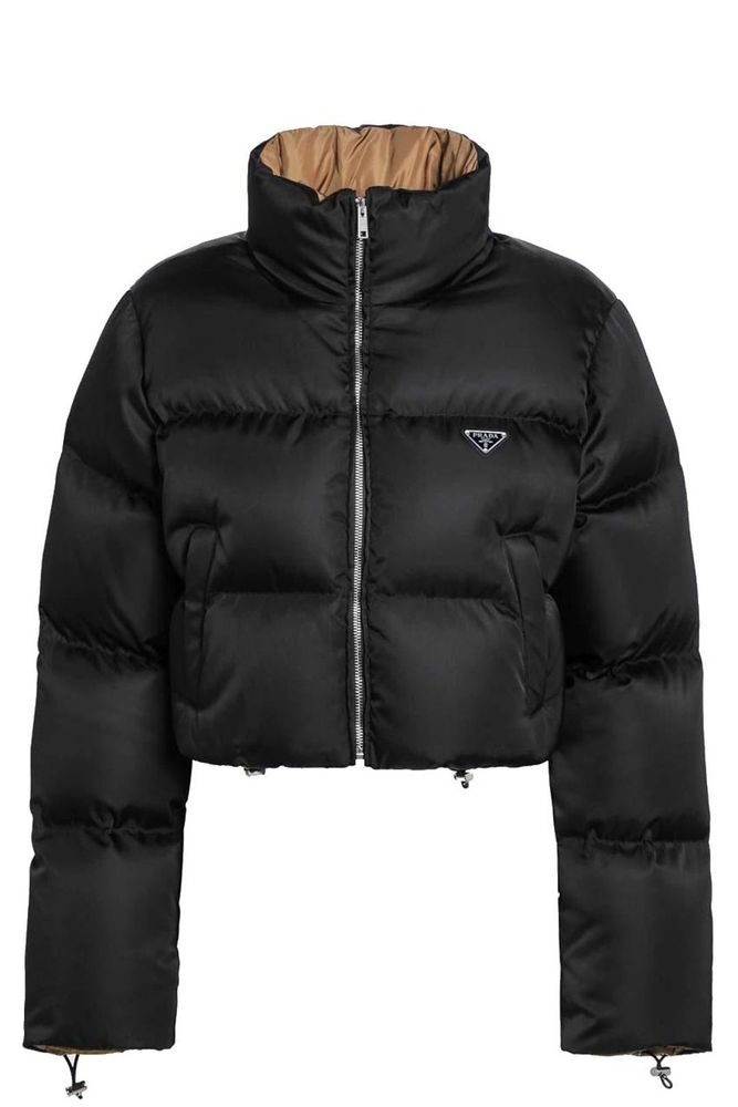 PRADA 크롭 리나일론 다운 자켓