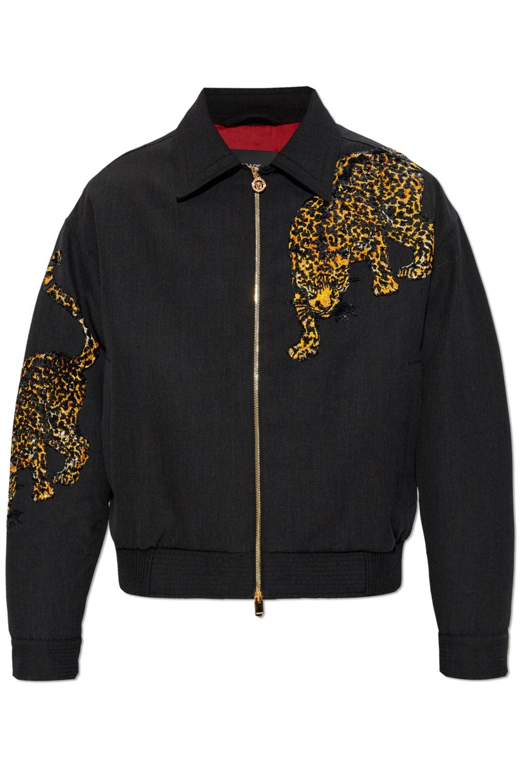 Shop Versace Pattern-Embellished Zipped Jacket on Sale at