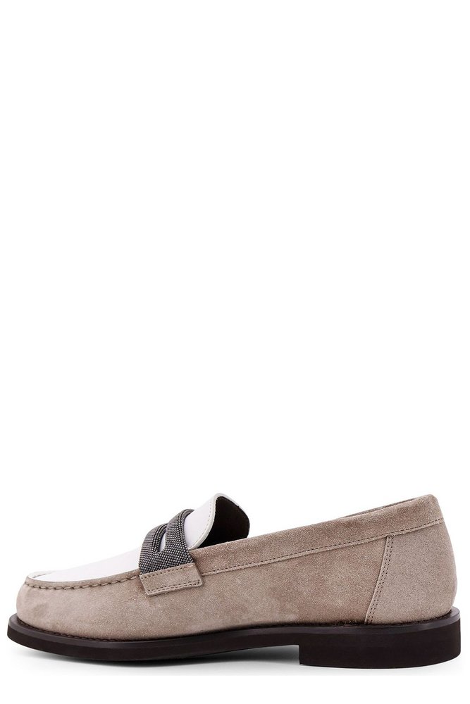 BRUNELLO CUCINELLI ベージュ ローファー Suede loafers in beige - Brunello Cucinelli | Mytheresa