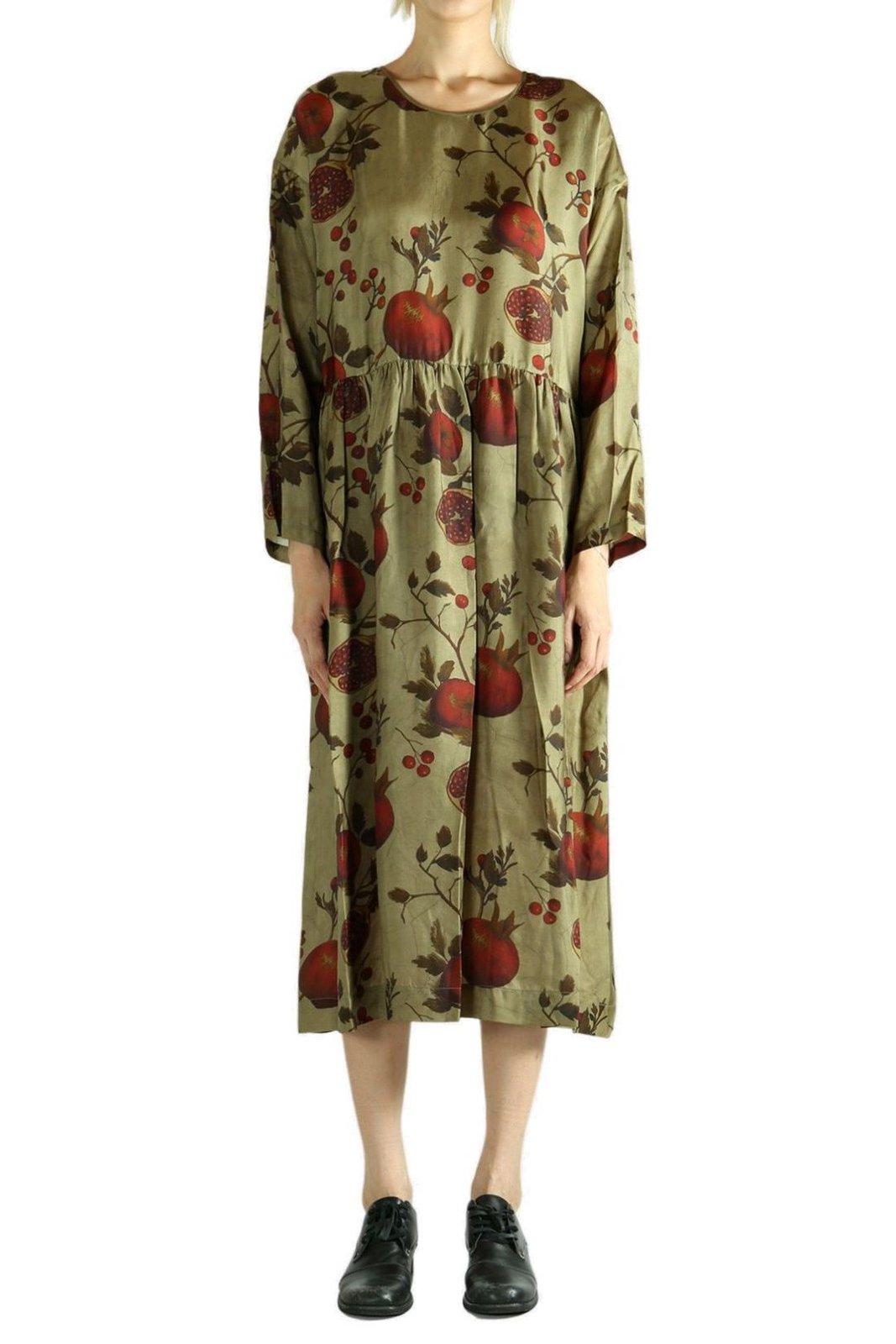 Uma Wang Floral Printed Long-Sleeved Dress